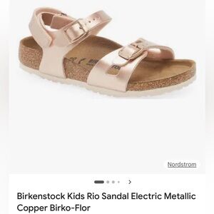 Birkenstock Rio kids- electric metallic copper size 25 NWT.